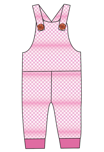 Pink Check Overalls and Shortalls