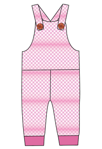 Pink Check Overalls and Shortalls