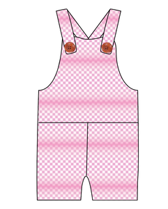 Pink Check Overalls and Shortalls