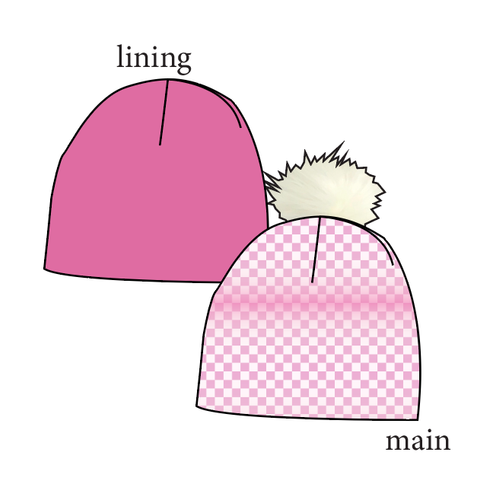Pink Check Slouchy Beanie (Reversible!)