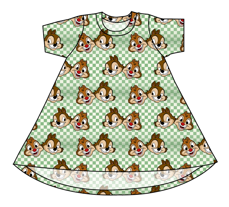 Chipmunk Pals Basic T-Shirt Dress