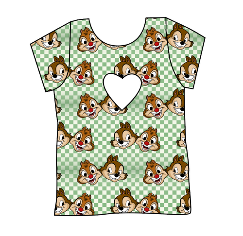 Chipmunk Pals Cambria Heart Back Tee