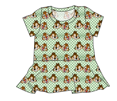 Chipmunk Pals Ladies' Peplum Top