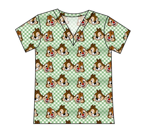 Chipmunk Pals Ladies' Slouchy V-Neck Tee