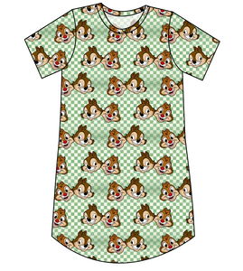 Chipmunk Pals Ladies' T-Shirt Dress