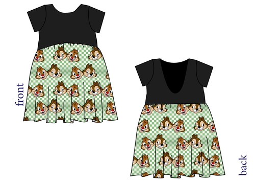 Chipmunk Pals Low Back Dress