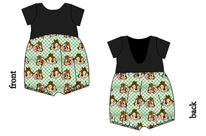 Chipmunk Pals Low Back Romper and Bubble Romper