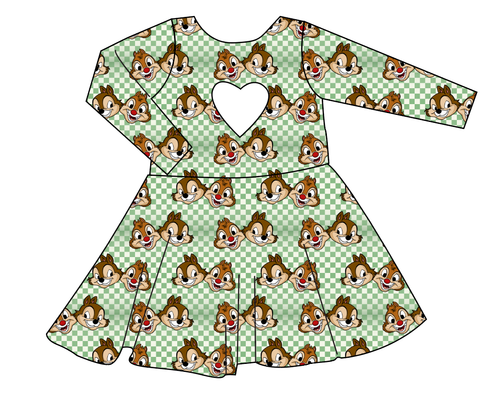 Chipmunk Pals Molly Heart Back Twirly Dress