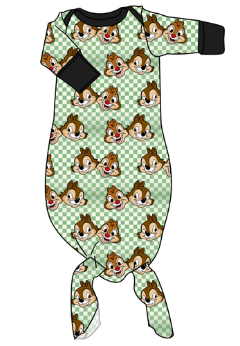 Chipmunk Pals Newborn Knotted Gown