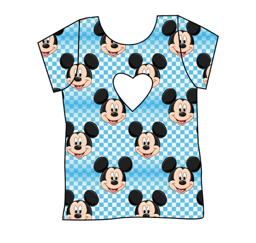 Mickey Check Cambria Heart Back Tee