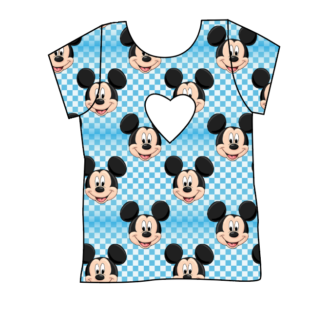 Mickey Check Cambria Heart Back Tee