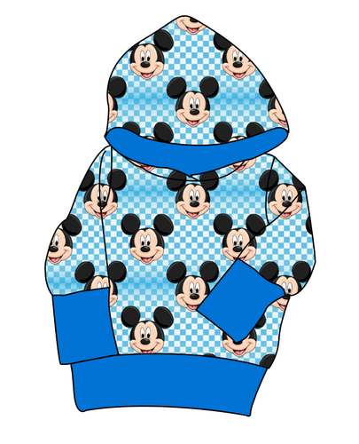 Mickey Check Grow With Me Hoodie (or Crewneck)