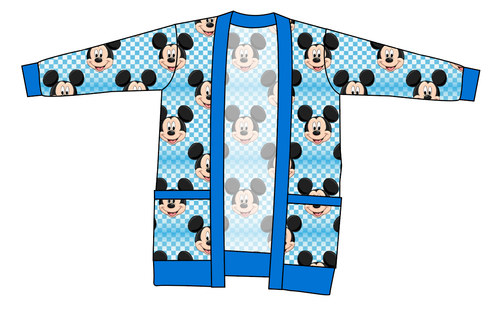 Mickey Check Ladies' Grandpa Cardigan