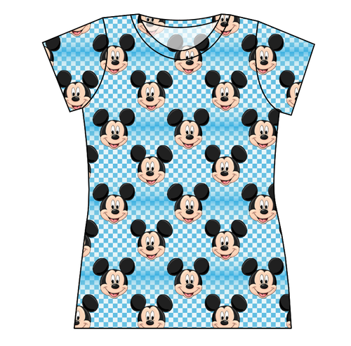 Mickey Check Ladies' Basic Tee