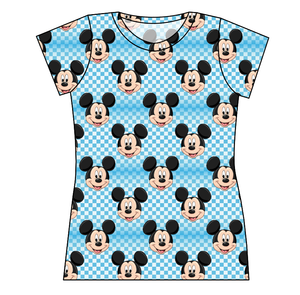Mickey Check Ladies' Basic Tee