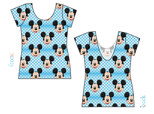 Mickey Check Ladies' Low Back Ballerina Tee