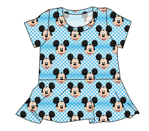 Mickey Check Ladies' Peplum Top