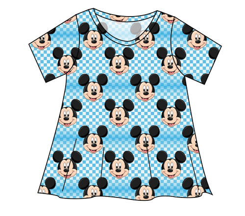 Mickey Check Ladies' Swing Tee