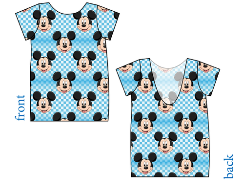 Mickey Check Low Back Ballerina Tee