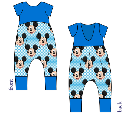 Mickey Check Low Back Romper and Bubble Romper