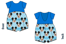 Load image into Gallery viewer, Mickey Check Low Back Romper and Bubble Romper
