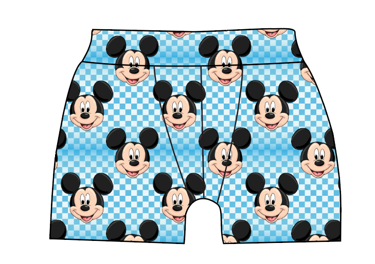 Mickey Check Mens' Boxer Briefs