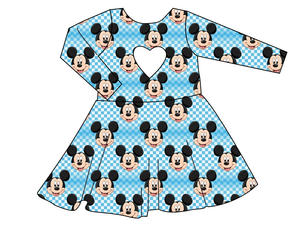 Mickey Check Molly Heart Back Twirly Dress