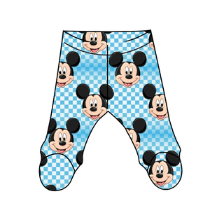 Mickey Check Newborn Footed Pants