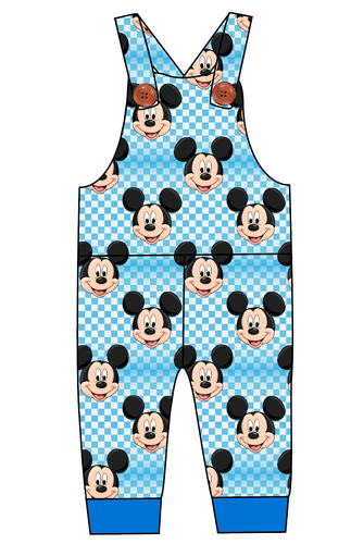 Mickey Check Overalls and Shortalls