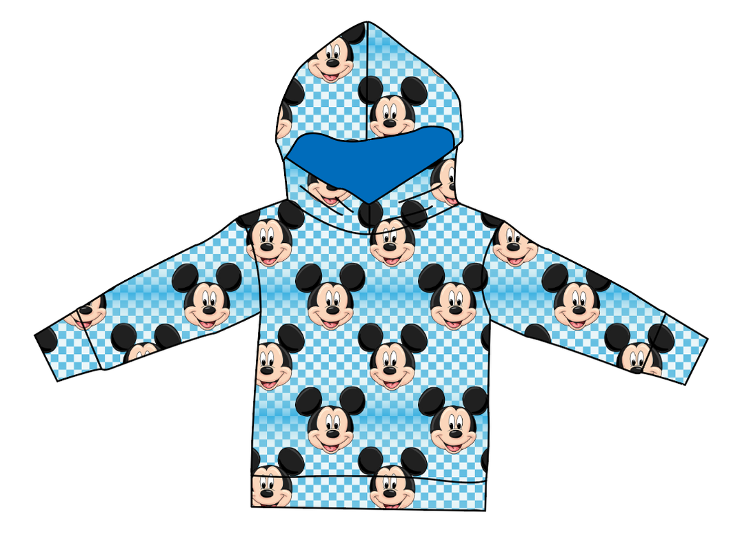 Mickey Check Oversized Hoodie