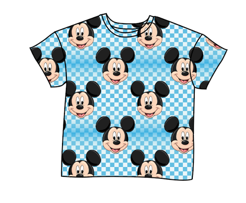 Mickey Check Oversized Tee