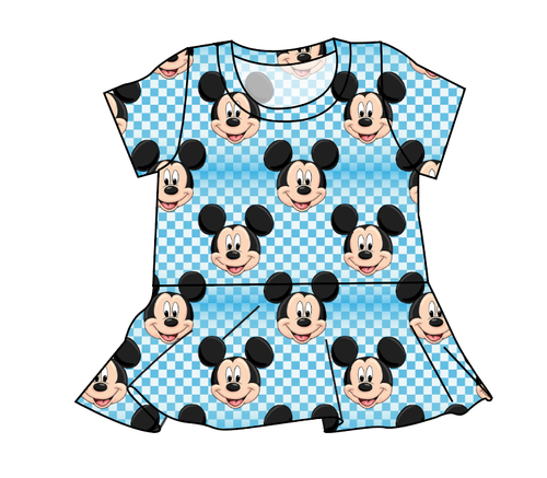 Mickey Check Peplum Top