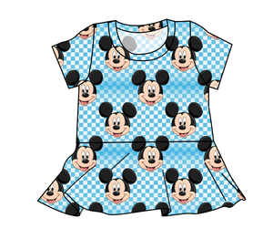 Mickey Check Peplum Top