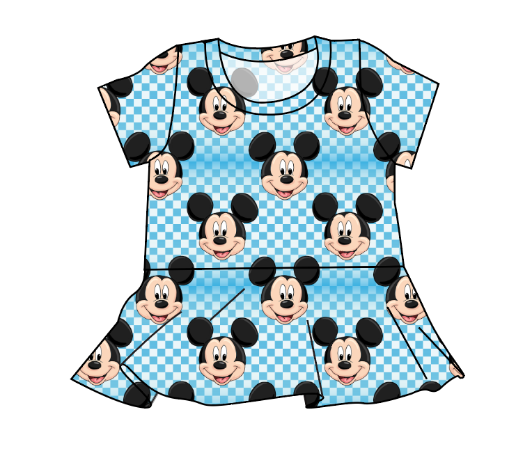 Mickey Check Peplum Top