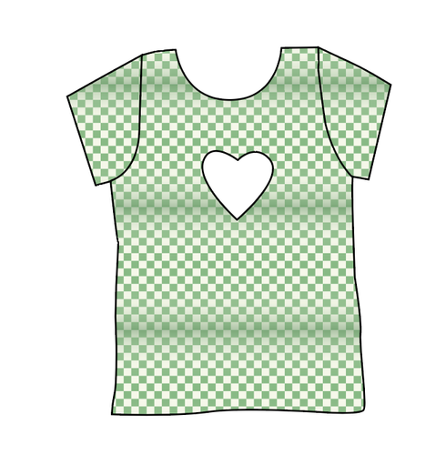 Green Check Cambria Heart Back Tee