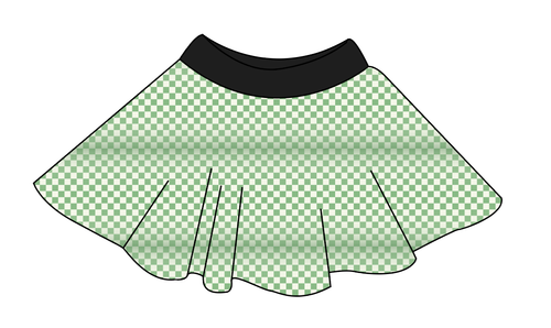 Green Check Circle Skirt