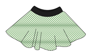Green Check Circle Skirt