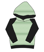 Load image into Gallery viewer, Green Check Classic Hoodie (or Crewneck)