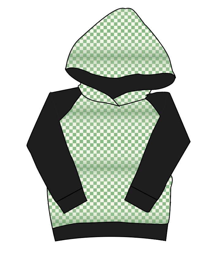 Green Check Classic Hoodie (or Crewneck)
