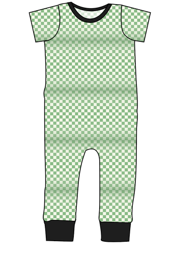 Green Check Emmett Pants And Shorts T-Shirt Romper