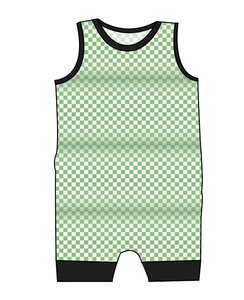 Green Check Emmett Pants And Shorts T-Shirt Romper