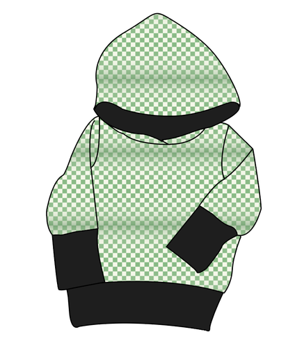Green Check Grow With Me Hoodie (or Crewneck)