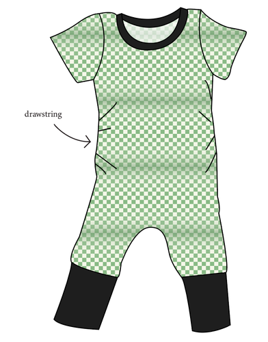Green Check Grow With Me Pants And Shorts Romper