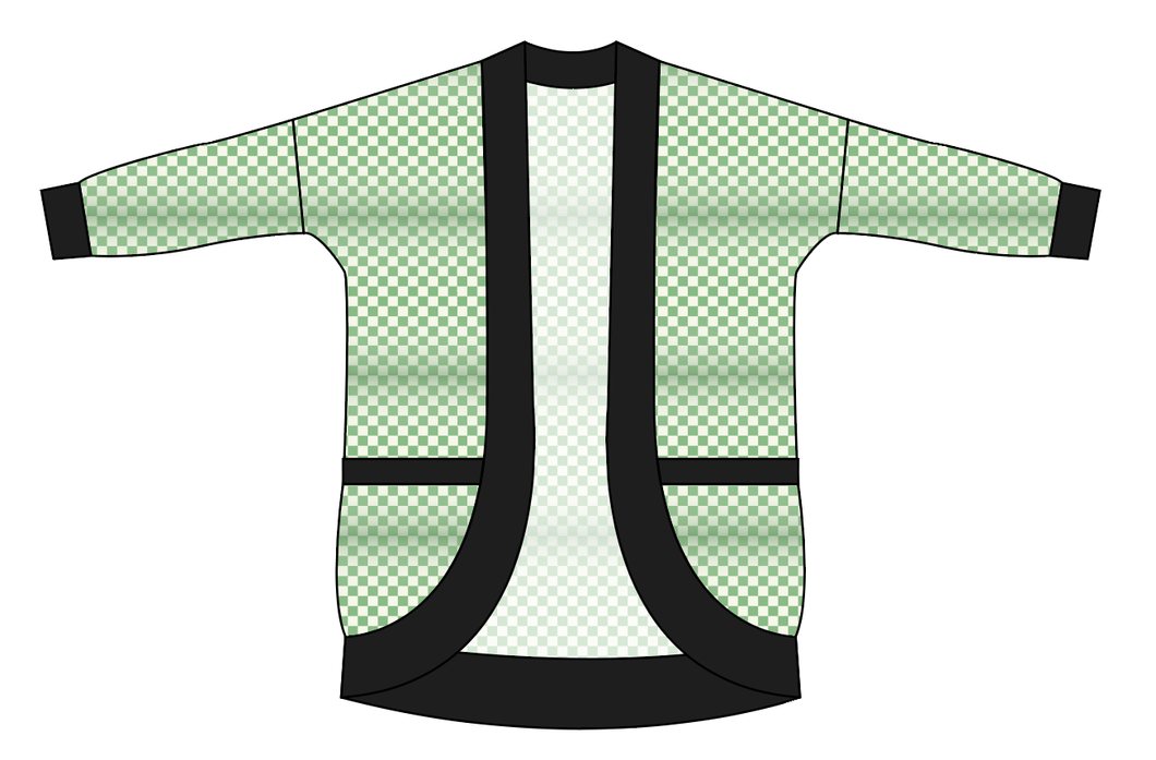 Green Check Ladies' Cocoon Cardigan