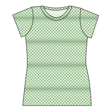 Load image into Gallery viewer, Green Check Ladies&#39; Basic Tee