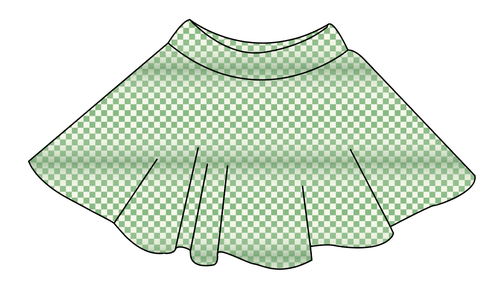 Green Check Ladies' Circle Skirt