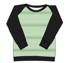 Load image into Gallery viewer, Green Check Ladies&#39; Classic Crewneck