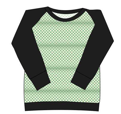 Green Check Ladies' Classic Crewneck