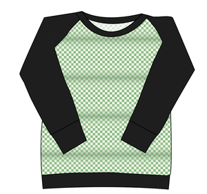 Green Check Ladies' Classic Crewneck
