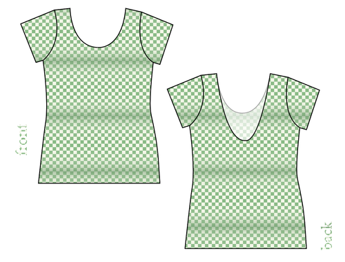 Green Check Ladies' Low Back Ballerina Tee